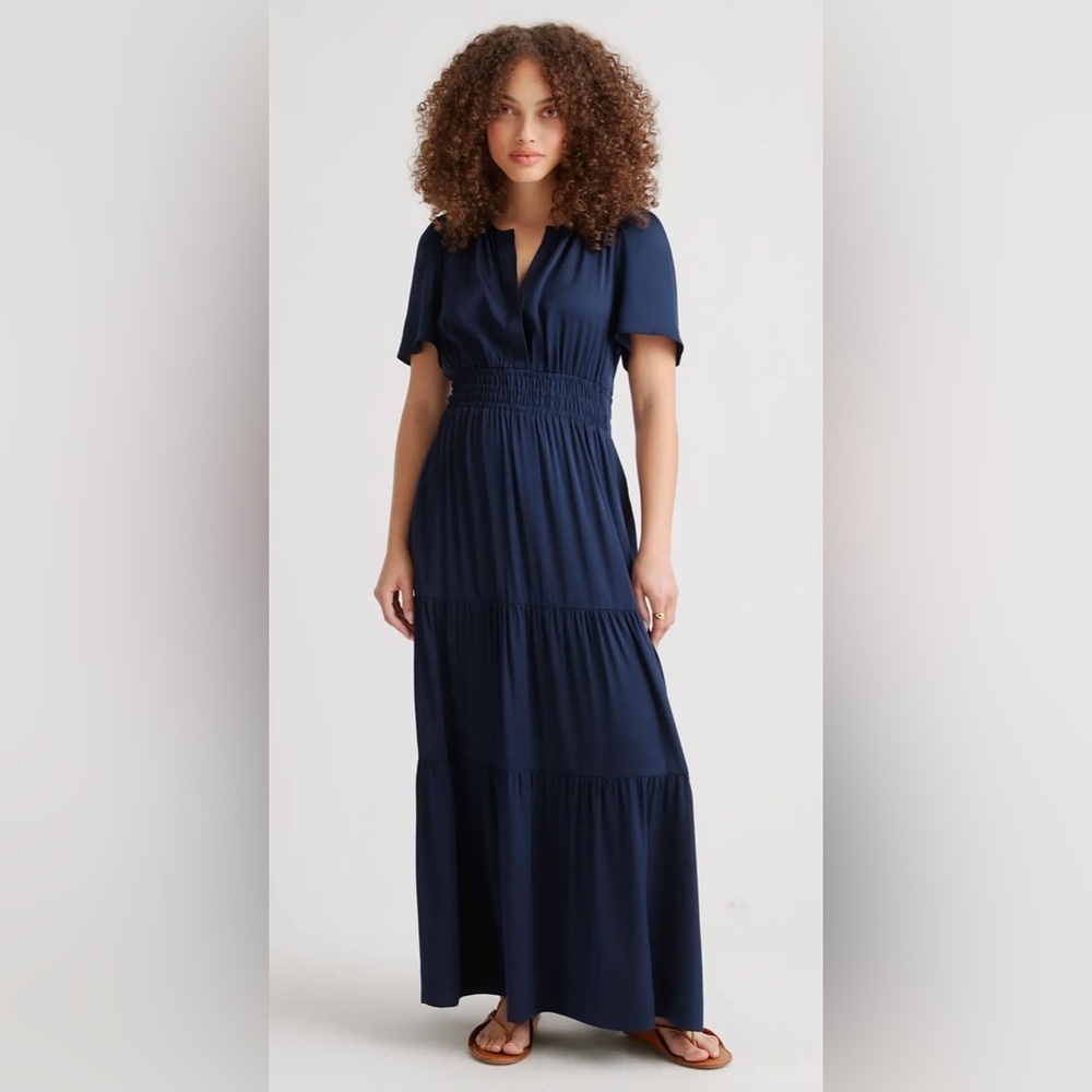Quince Navy Maxi Dress